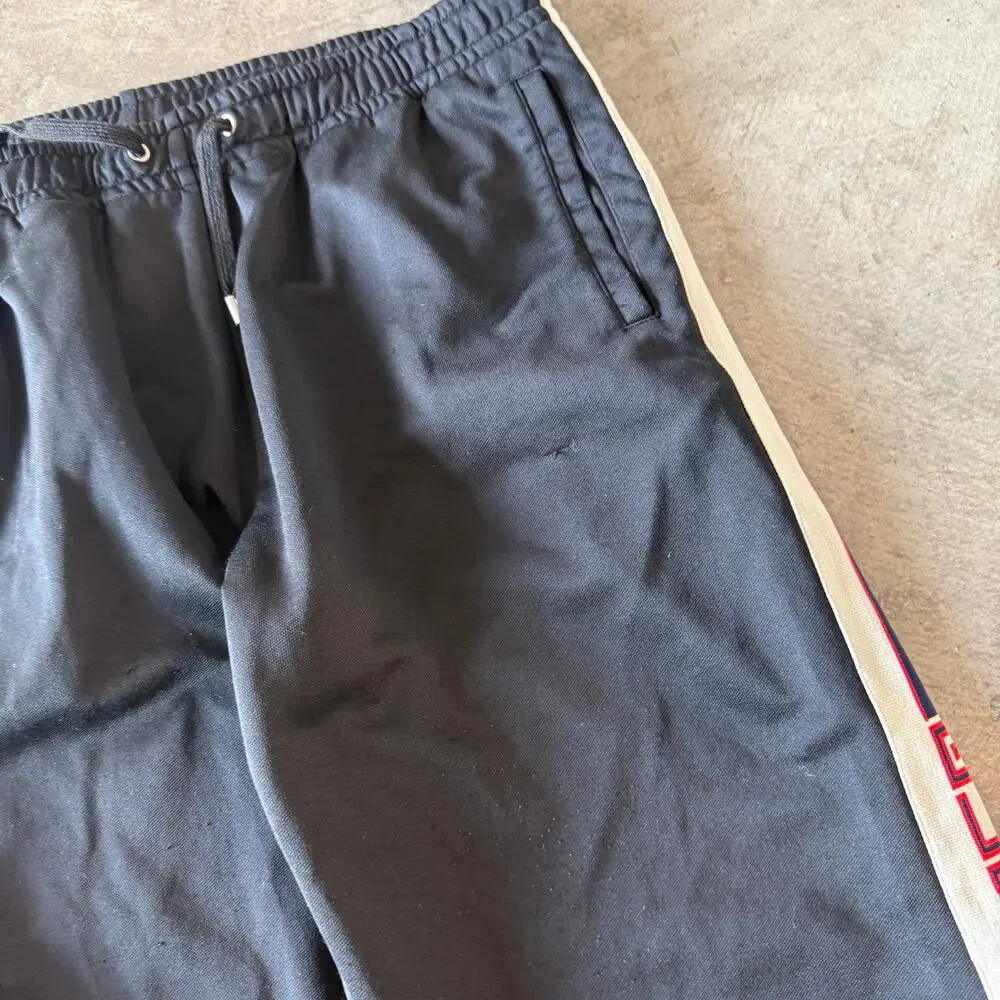 Gucci Mens Web Stripe GG Logo Black Jersey Track Pants Joggers Size XL